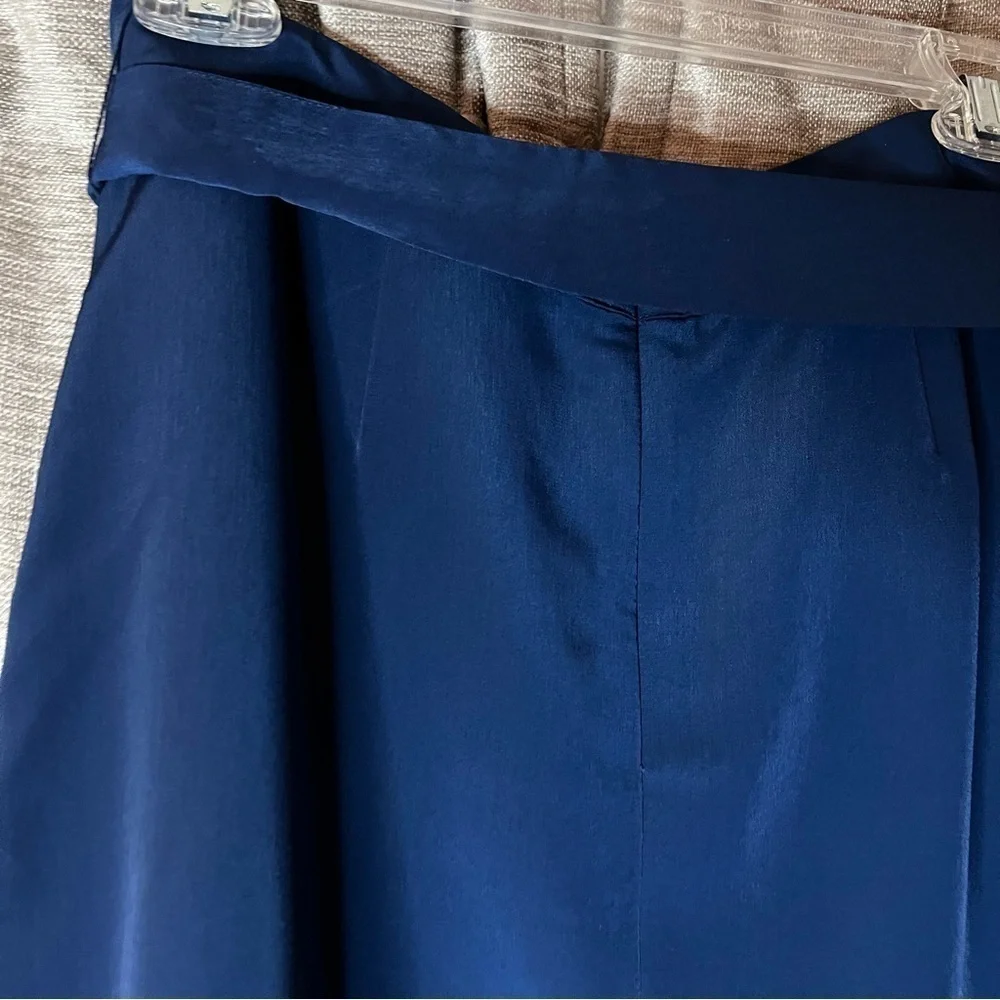 NWT Paris Sunday Blue Faux Tie Waist A Line Mini Skirt Size 8